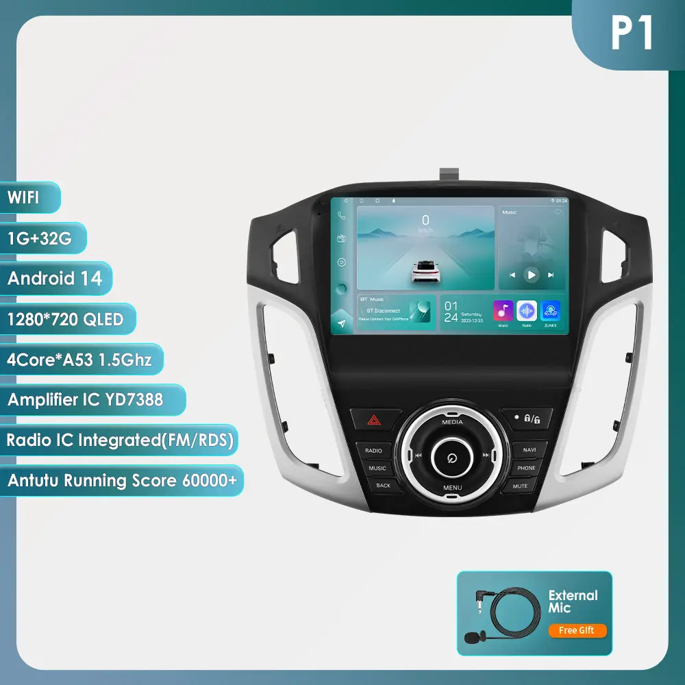 4G-Lte Carplay 2din Android Autoradio Multimedia Videospeler Voor Ford Focus 3 2011 - 2019 Mk3 Navigatie Gps Stereo Headunit Bt