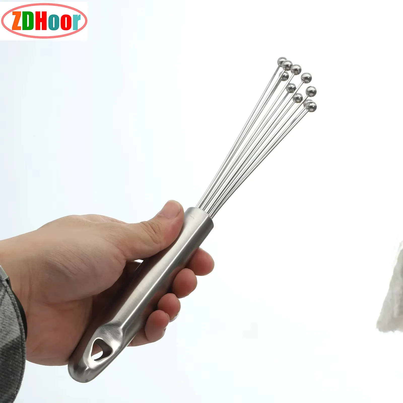 

Stainless Steel Mini Ball Whisk 10-Inch And 12-Inch Egg Beater Sauces Cream Manual Mixer Cooking Blender Whisk
