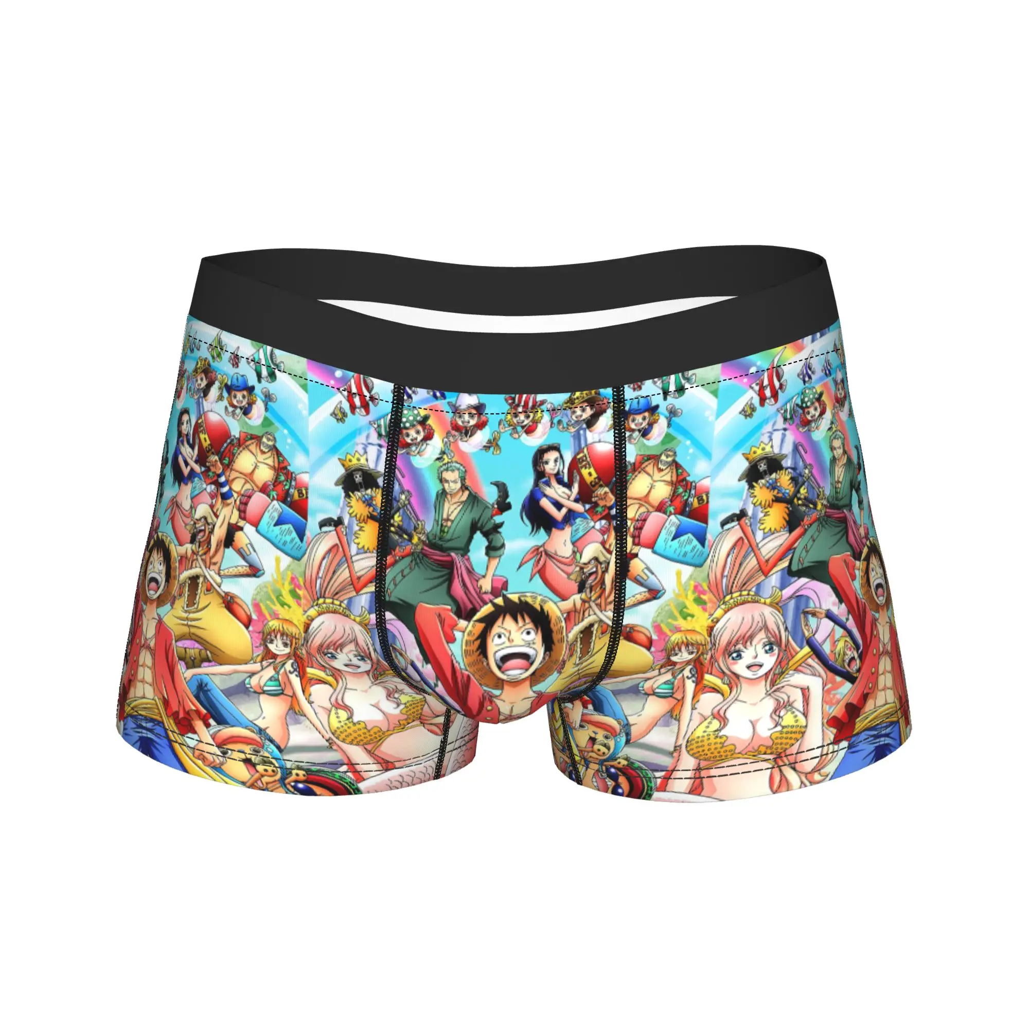 Japanese Classic Anime Men's Underwear One Piece Manga Boxer Briefs Shorts Panties Novelty Soft Underpants for Homme S-XXL