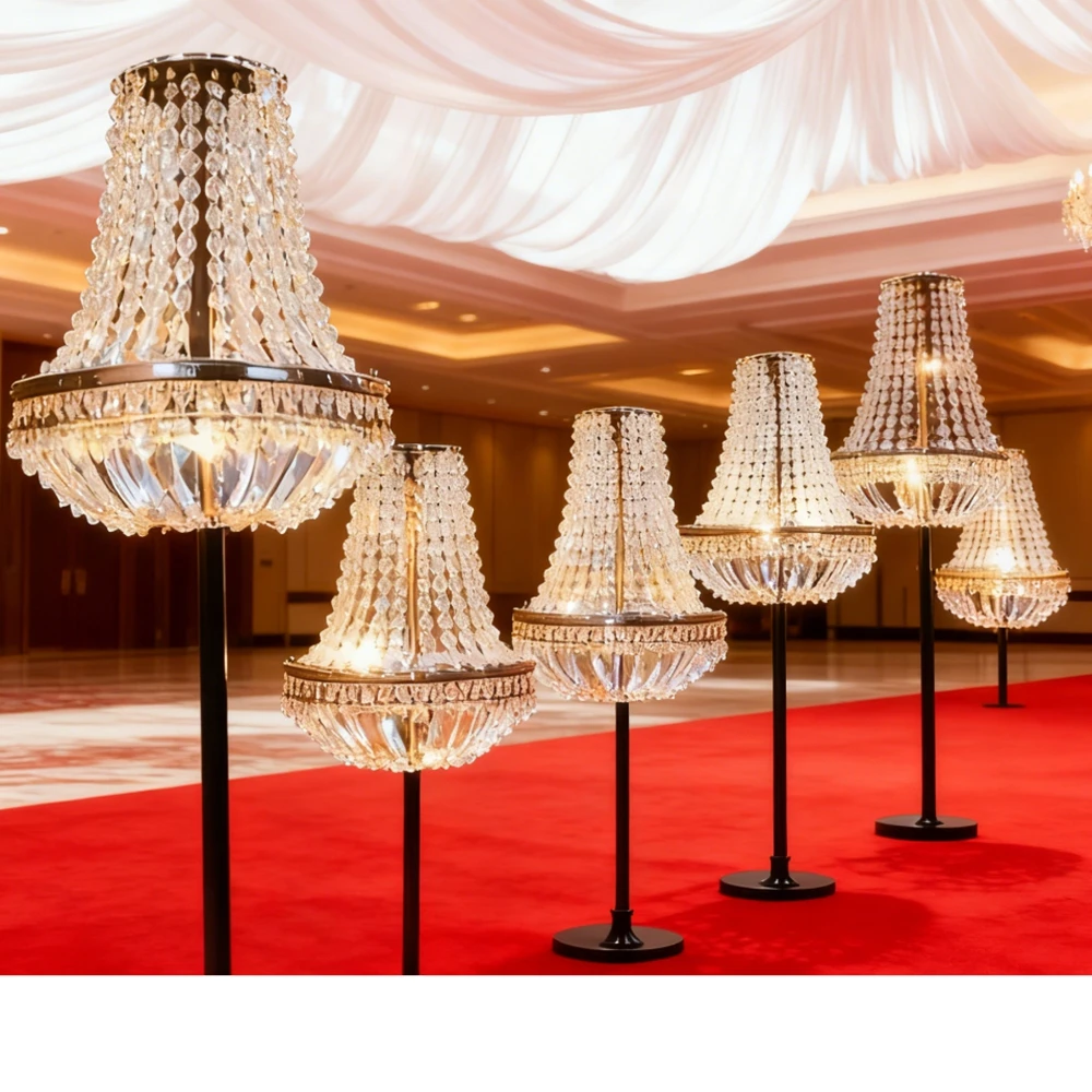 

10 шт. (беспроводная зарядка, светодиодная подсветка) Прозрачная акриловая подставка для цветов с золотым металлическим декором для свадебного оформления и украшения столов