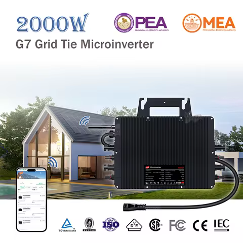 2000W Solar Limited Grid On Microinverter with WiFi DC22-60V to AC220V PV Current-Limiting Household Converter for Solar Panels