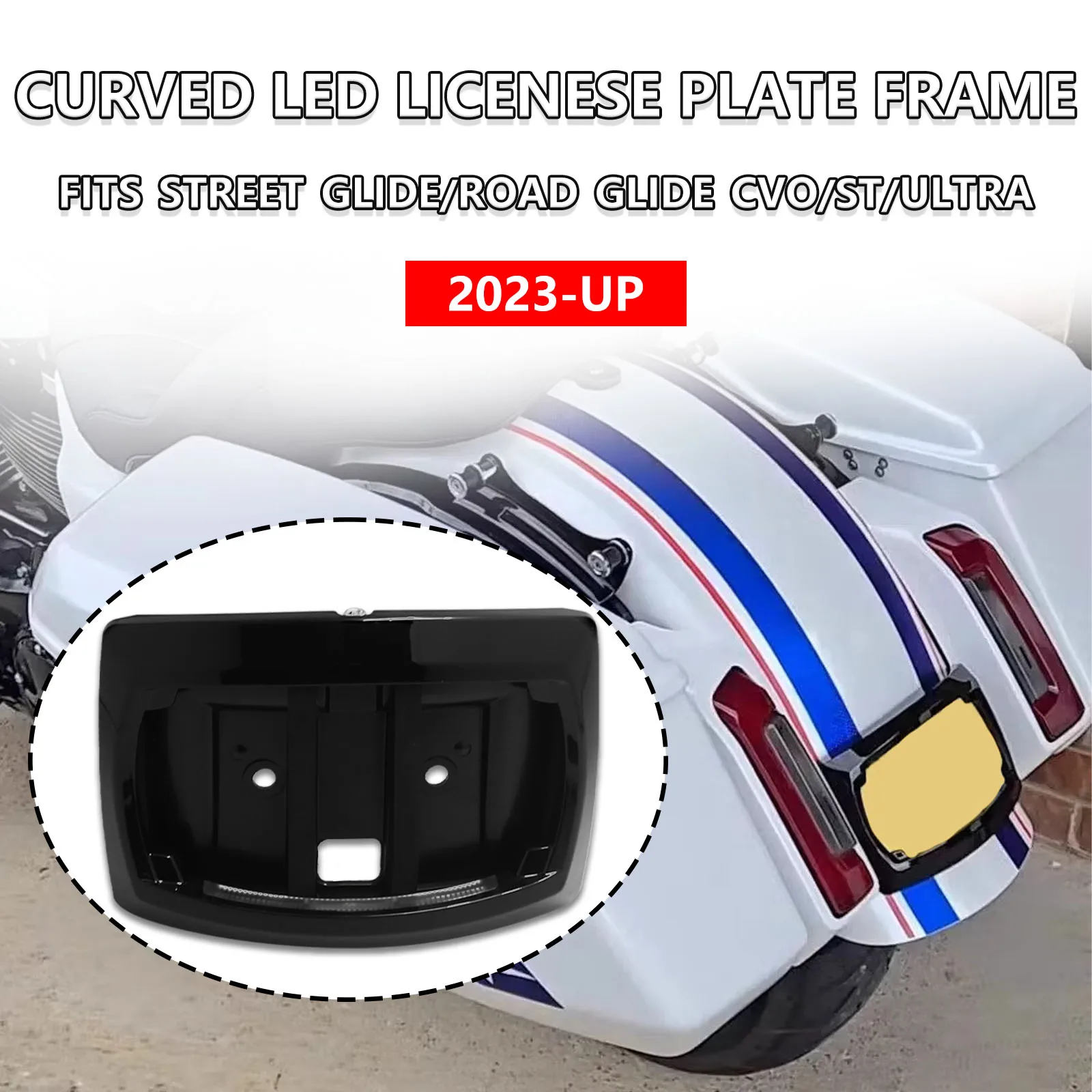 

New Motorcycle CURVED FRAME WITH LED PLATE LIGHT FOR Harley CVO Road Glide ST FLRXSTSE Street Glide Ultra FLHXU FLHXSE 2023-2025