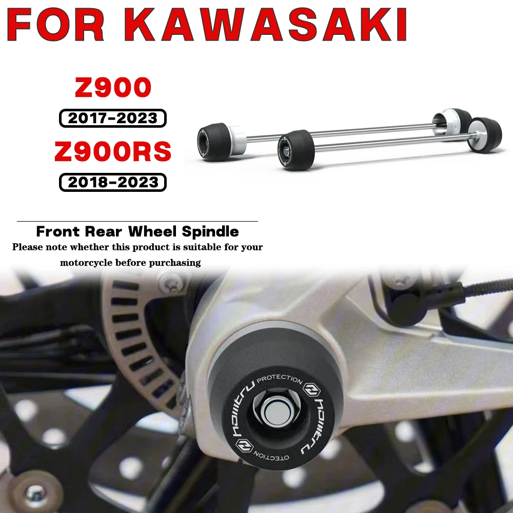 For KAWASAKI Z900 Z900RS 2017 2018 2019 2020 2021 2022 2023 Motorcycle Front Rear Wheel Spindle Crash landing Protection