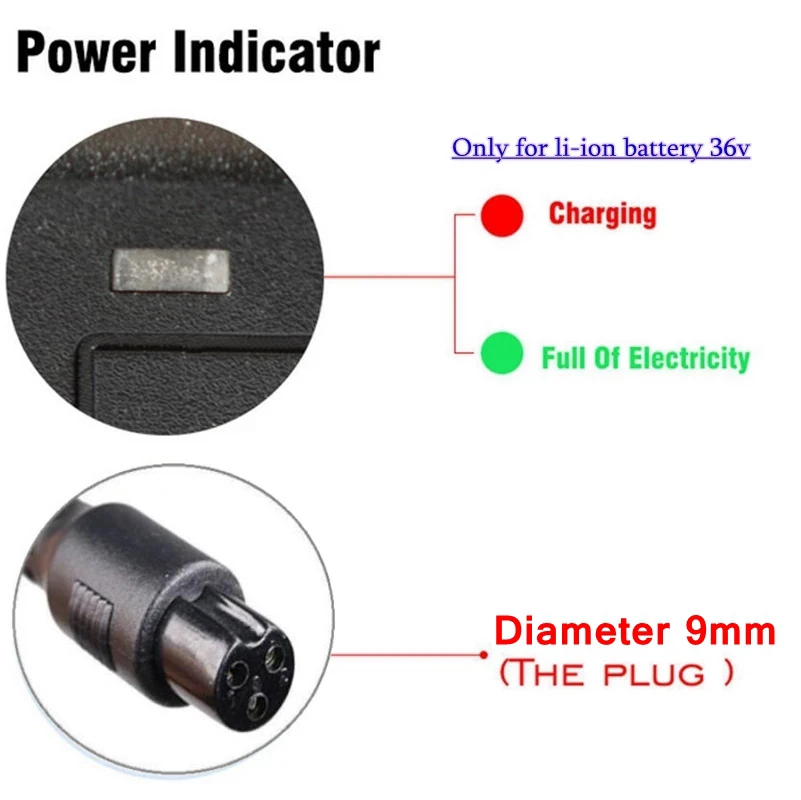 DC42V 2A Lithium Battery Charger For 36V 10AH 12AH 20AH Hoverboard Mono Wheel Gyroscope Electric Self Balance Car AC 110V 220V