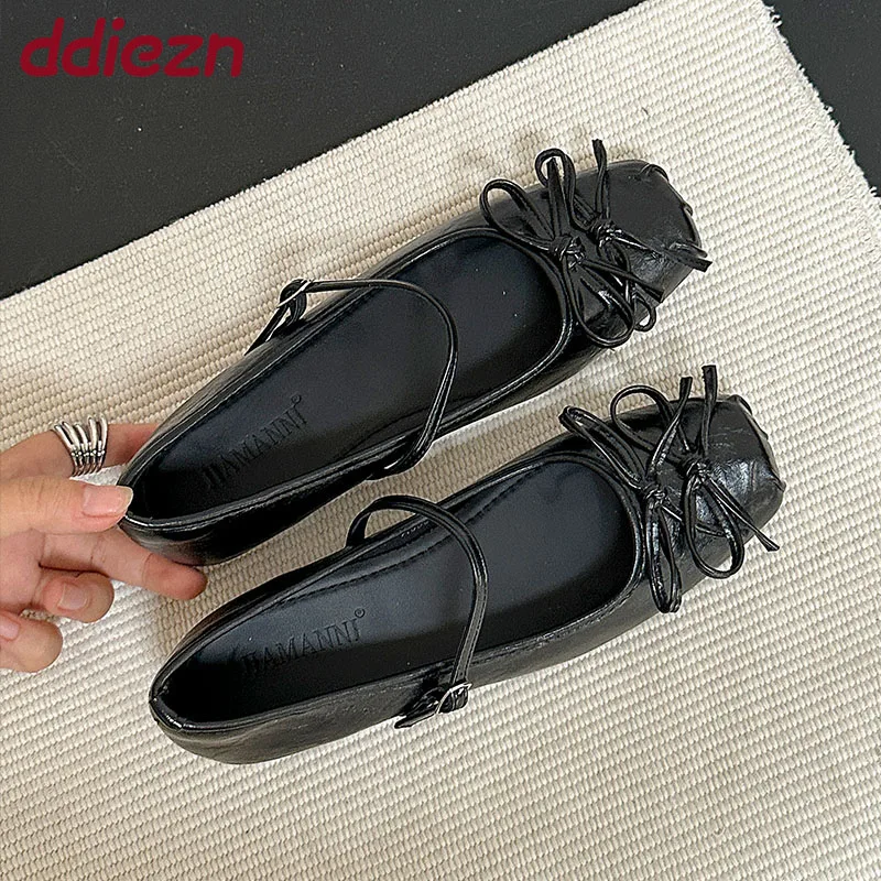 فراشة عقدة الأحذية النساء ماري جينس لوليتا أحذية الإناث الارتفاع زيادة موضة مشبك حزام السيدات الشقق مع الأحذية #3