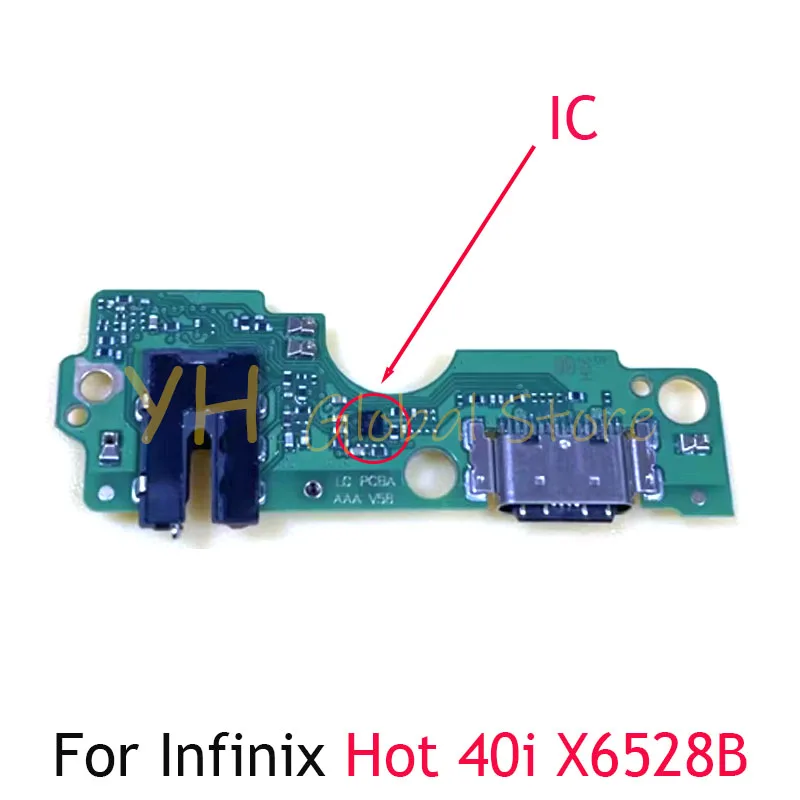 Org For Infinix Hot 40 X6836 / 40 Pro X6837 / 40i X6528 USB Charging Board Dock Port Flex Cable Repair Parts