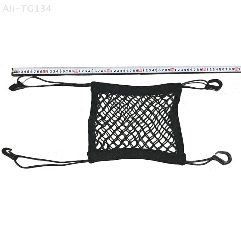 2-Layer سيارة تخزين صافي حقيبة بين مقاعد مقسم السيارة حاجز الحيوانات الأليفة لمط شبكة مطاطية مقسم حقيبة اكسسوارات السيارات #6