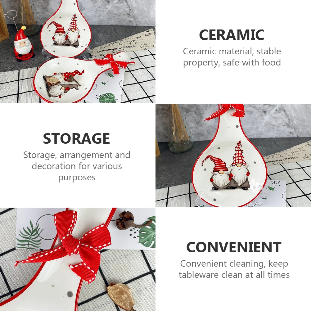 Ceramic Spoon Fork Holder Christmas Chopstick Pillow Tableware ganizer Storage Rack Utensil Rest Holiday Gift Home Decor