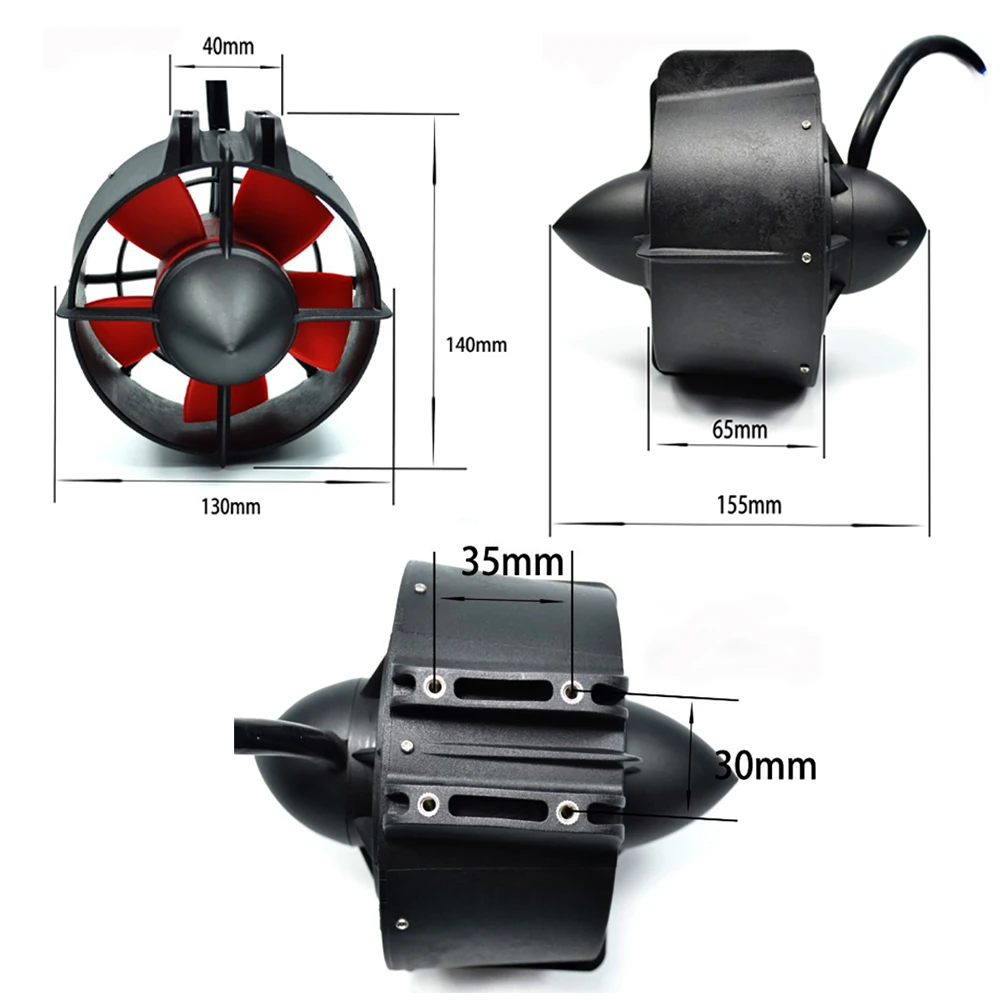 Propulsore subacqueo 12-24V, motore brushless con spinta da 23,1 libbre/25,4 libbre con ESC impermeabile 100A per kayak robot subacquei Barche ROv