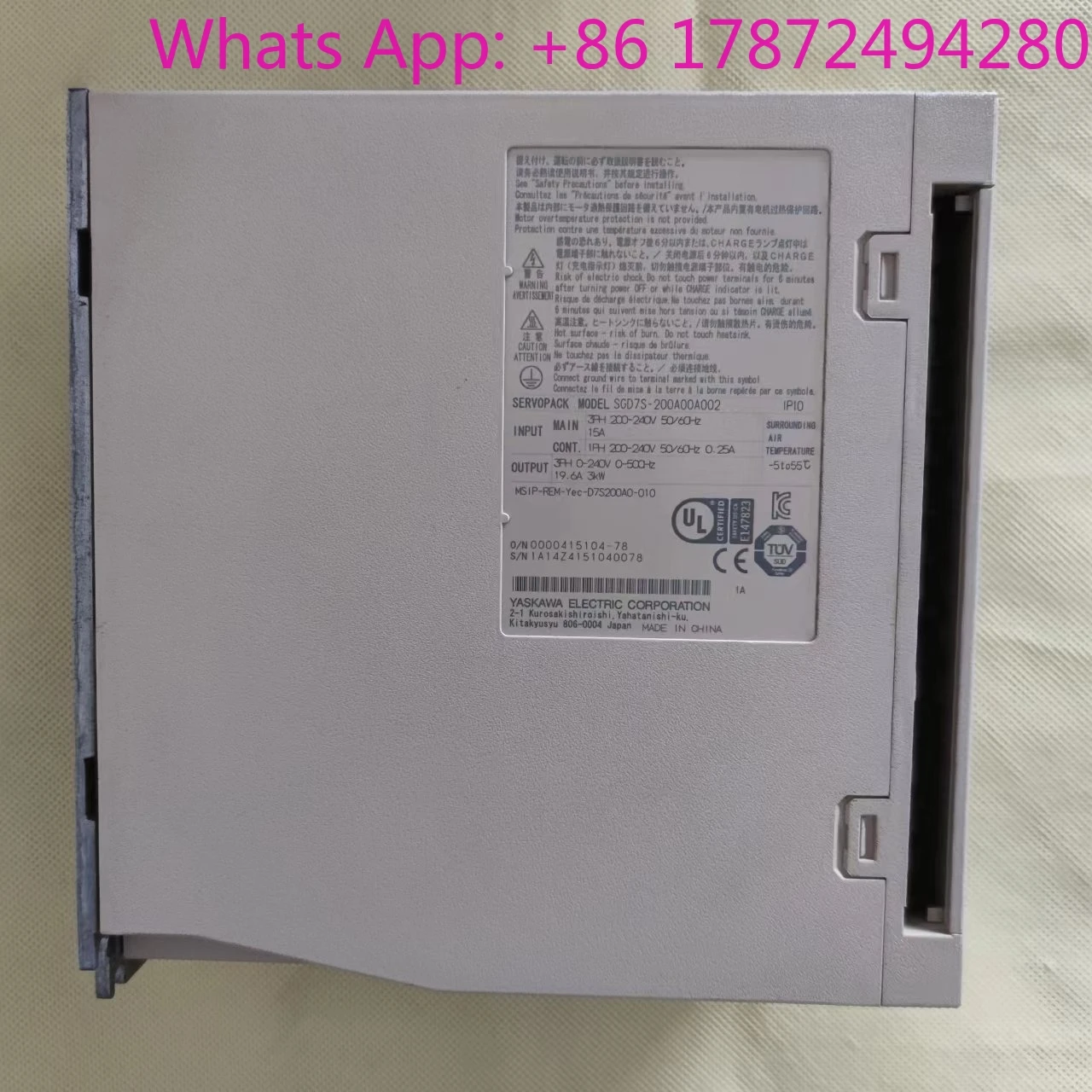 Disassembly 7 Series 3000W Servo Driver SGD7S-200A00A002 Industrial Motor Spares And Parts for Machine Repair