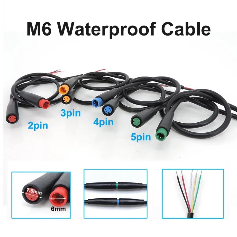 

M6 2 3 4 5 Pin Waterproof Cable M-6 Solar Panel Terminal Mini Plug Signal Connecting Sensor 26CM Connector v