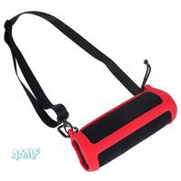 ABMF-Durable Silicone Case For  Flip 6 Waterproof Bluetooth Speaker Sleeve With Carabiner And Adjustable Strap Black