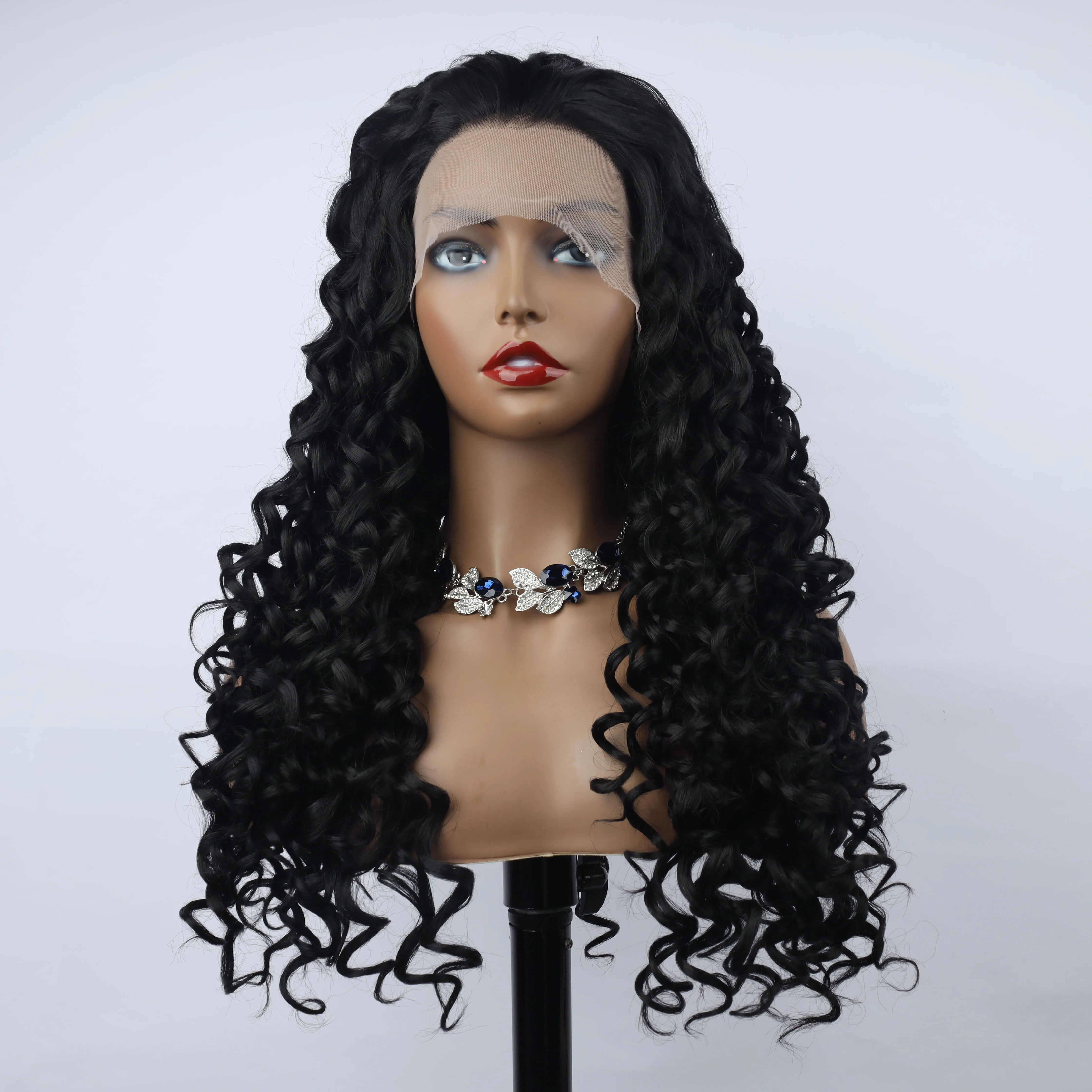 oley Fashion Curly Wig Synthetic Lace Front Wigs Black Female Lace Wig 13X3 For Black Women Cosplay Hair Daily Use