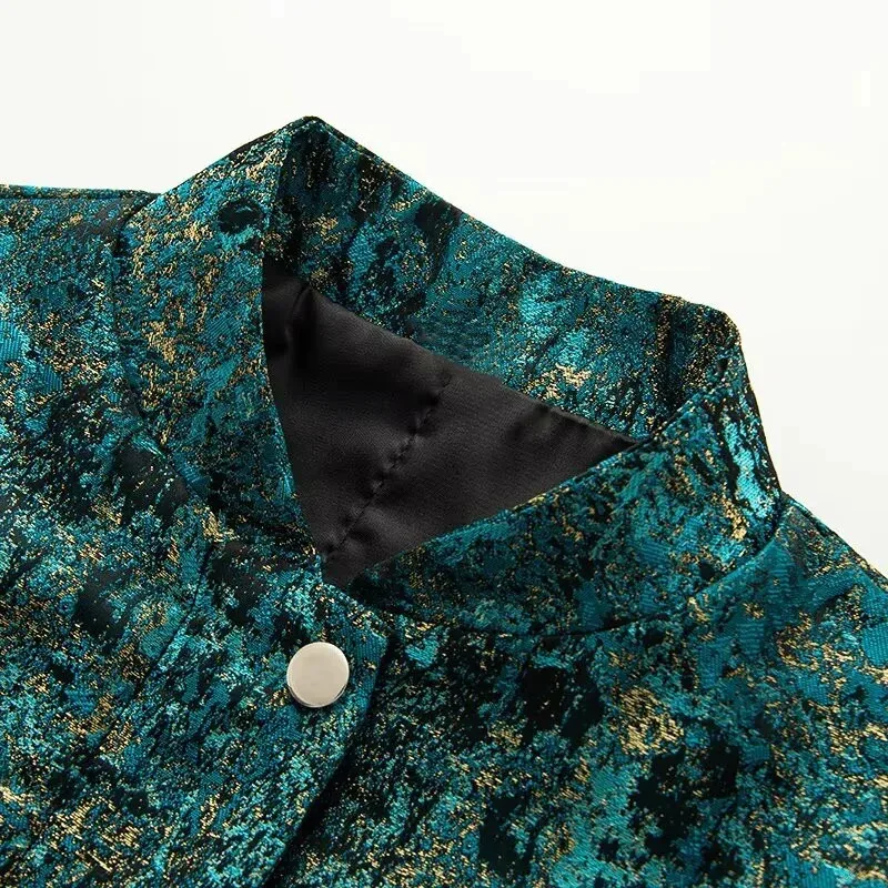 معطف سترة نسائي جديد لخريف 2025 بأكمام طويلة وملمس خيط معدني