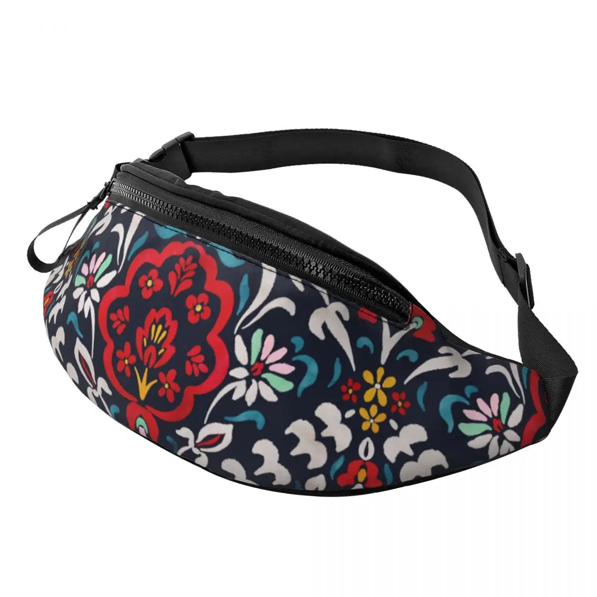 Riñonera Personalizada con Estampado de Flores Mandala Étnicas de Bohemia, Bolso Bandolera para Hombre y Mujer, para Viajes, Senderismo, Teléfono y Dinero