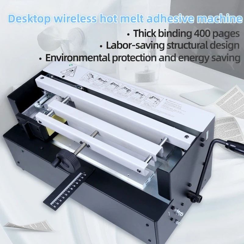 

Semi-automatic wireless hot melt adhesive machine desktop electric A4 tender document binding machine small size