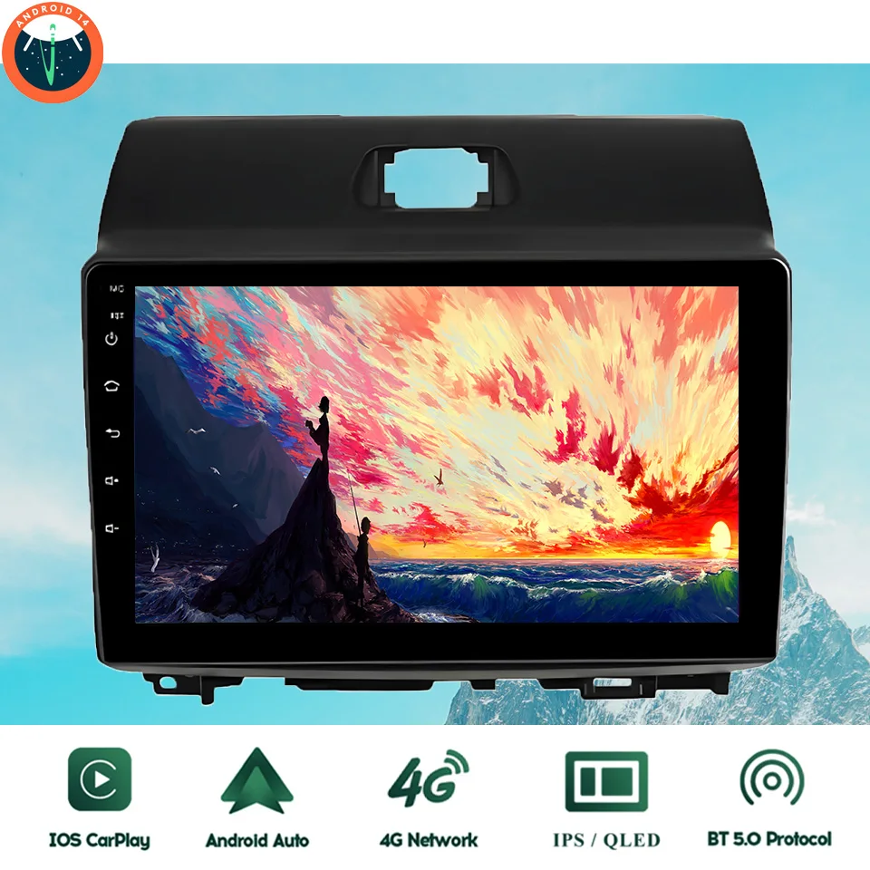 9'’ QLED Android 14 8G Ram Car GPS Navi Music Video Multimedia Player For Kia Ray 2011 2013 2015 2017 Auto Stereo Head Unit RDS