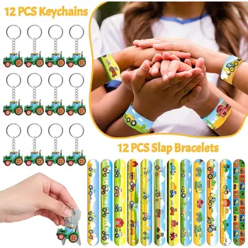 110 ks traktorových dárků na párty pro děti - Farmářské dekorace a potřeby na narozeninovou párty s náramky, tetováními, samolepkami a klíčenkami 8 nejlepší prodej narozeninové dekorace s traktorem - №5