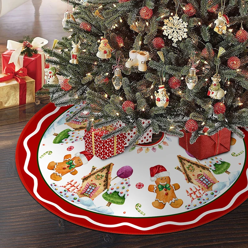 90/120CM Cartoon Christmas Tree Skirt Crafts Tree Surround Base Set Merry Christmas Decorations for Home Xmas Ornaments Navidad