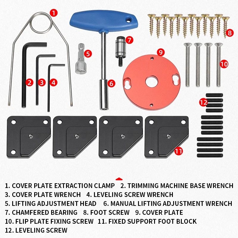 Trimming machine inverted lifting table Fine-adjusting lifting milling cutter chamfering Woodworking table accessories