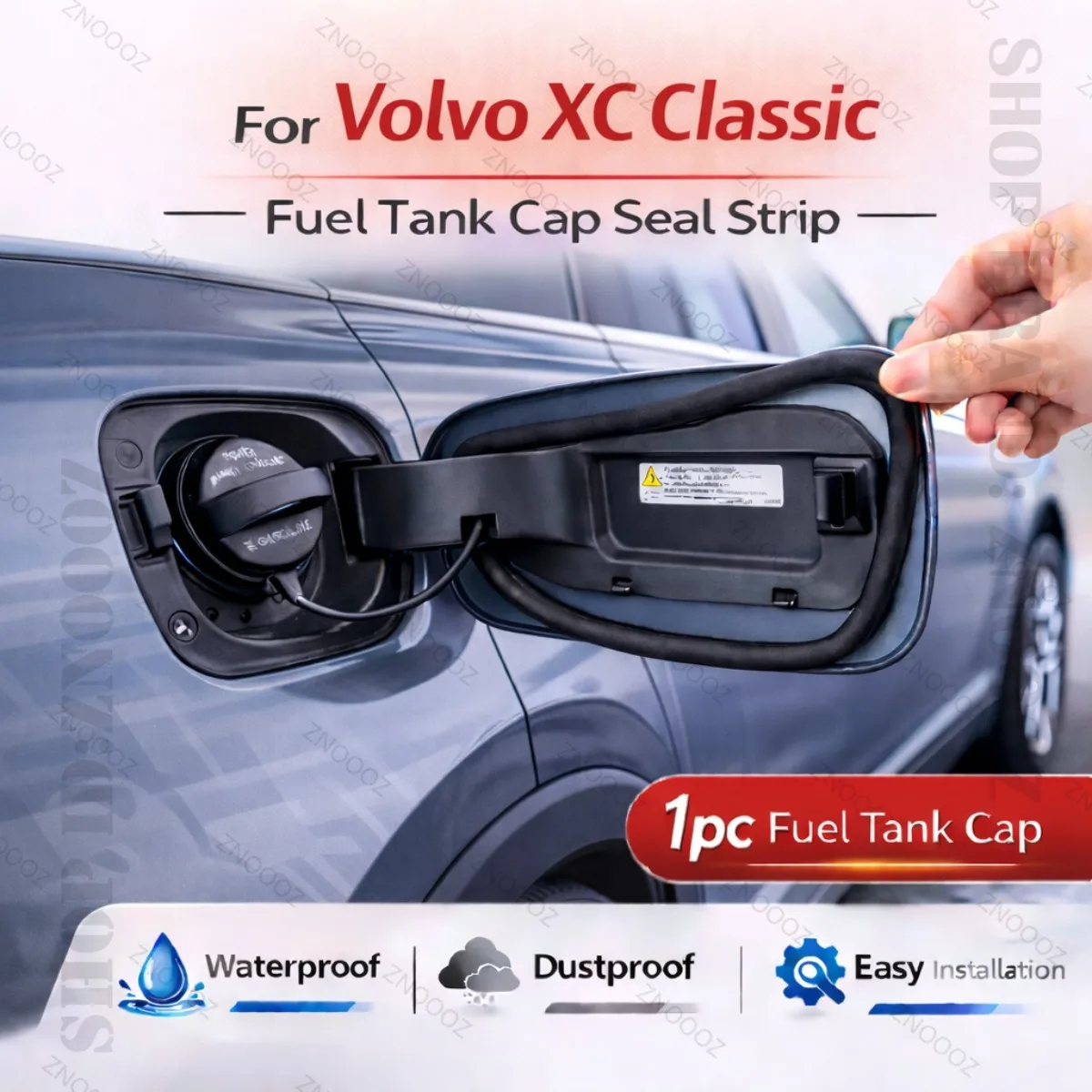Car Seal Strip Rubber Double Layer Dustproof Waterproof Sealing Protector Gas Cap Trim 1pc Fuel Tank Cover For Volvo XC Classic