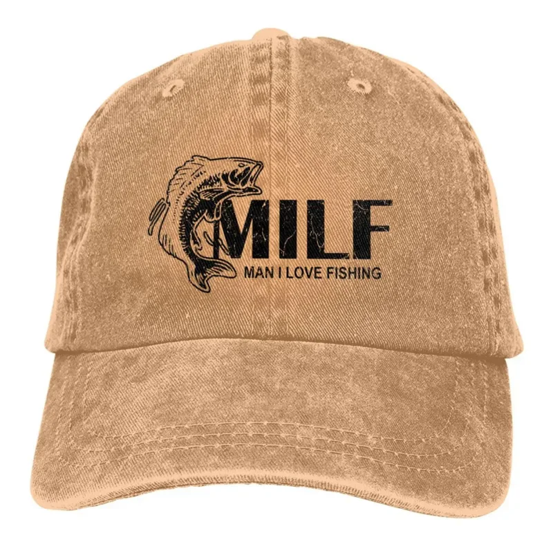 Open Mouth Baseball Caps Peaked Cap MILF Abbreviation Culture Sun Shade Hats for Men