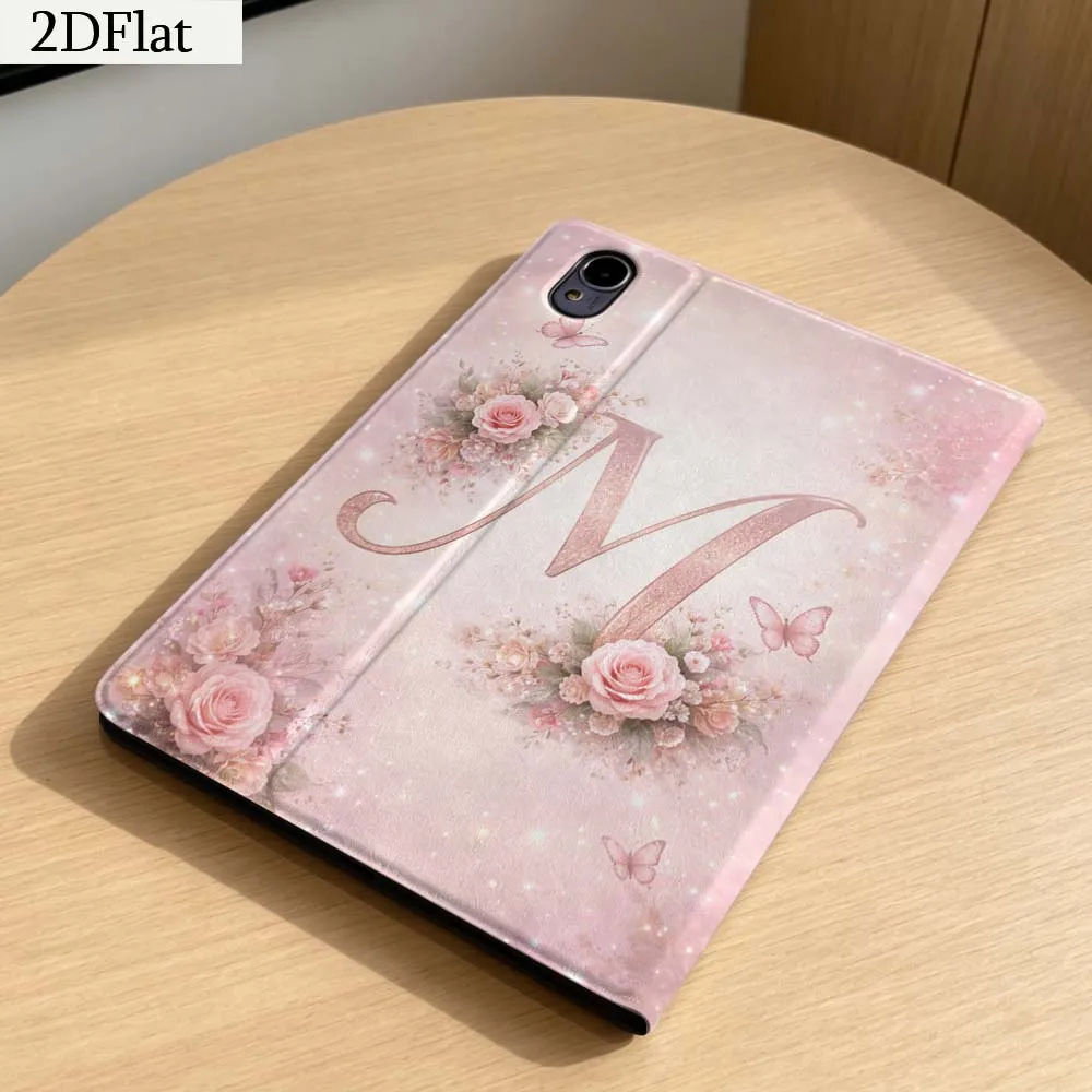 Printing Pink Floral Letter M Gift For Honor Tab Magic Pad GT X9a 6 X9 X8A X8 V8 V7 9 V9 8 2 3 4 13.3 10 Pro Inch Tablet Case