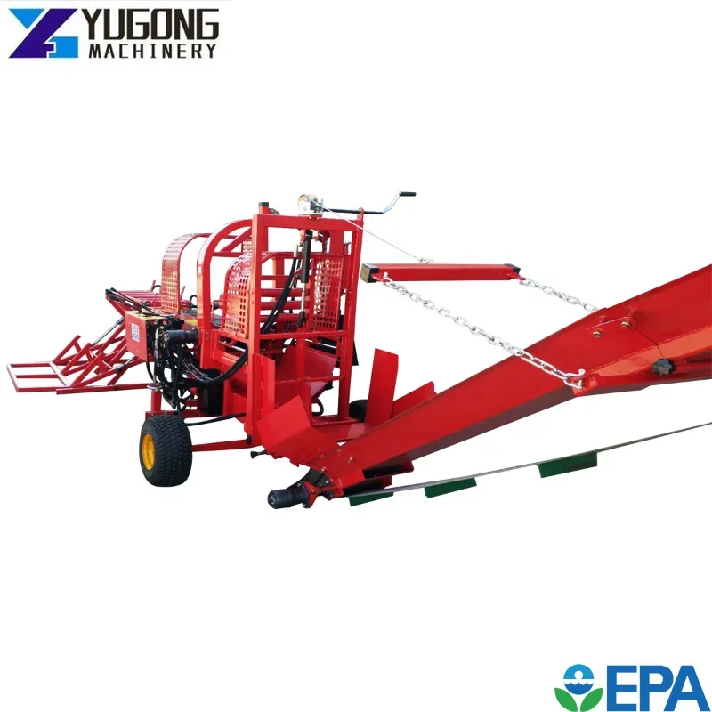 YG 12HP 32 Ton Diesel Automatic Firewood Processor High Speed Log Splitter Farm Using Fire Wood Cutting Splitting Machine Price