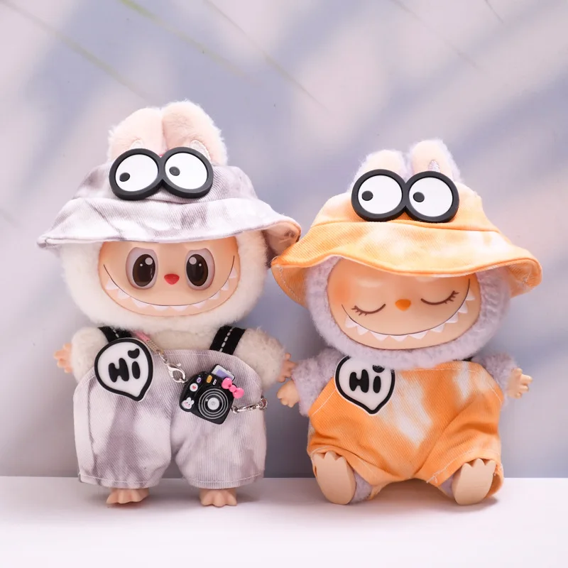 

1st-2nd Gen Pendant Labubu Clothes Big-eyed Hat Overalls Set Labubu Doll Outfit Change Labubu Accessories
