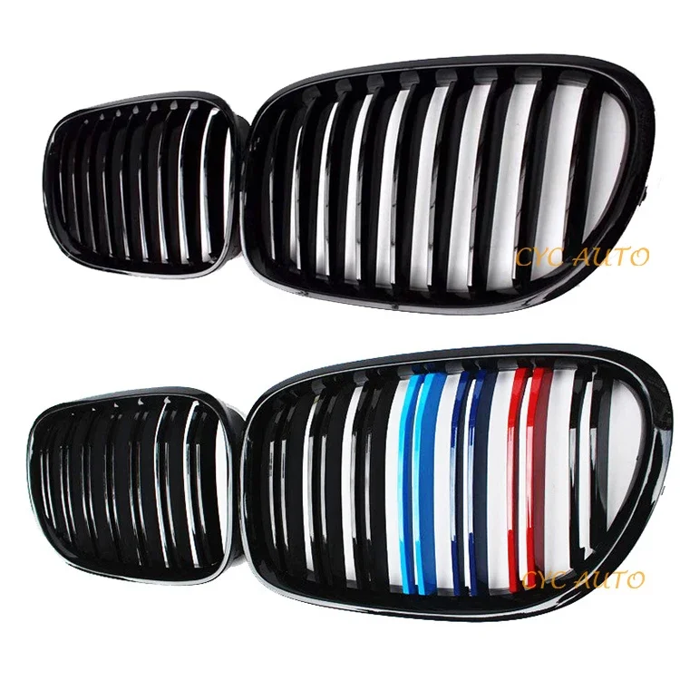 Wholesale Gloss Black kidney front grille M-COLOR Double slat For BMW 7series F01 2008 2009 2010 2011 2012 2013 2014