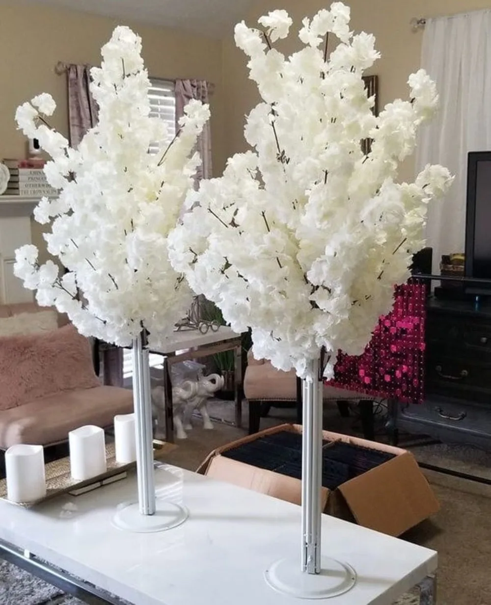 

2/4/810| 5ft Artificial Cherry Blossom Trees,Table Centerpieces Trees Cherry Blossom Long Branch