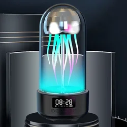 Portable Creative Color Jellyfish Lamp Bluetooth Speaker HiFi Stereo Subwoofer Speaker Smart Decorative Clock Bluetooth Speakers