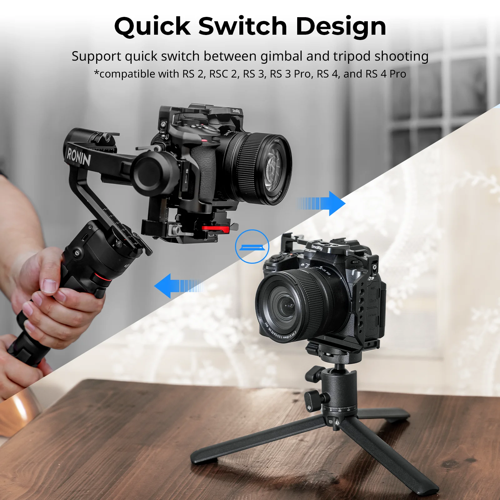 Базовая пластина SmallRig Z50 II/Клетка для камеры Nikon Z50 II с защитой из закаленного стекла и быстросъемной пластиной Arca-Swiss для DJI