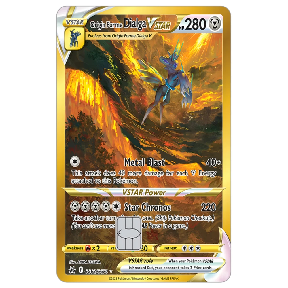 PTCG Credit Card Skin Sticker Arceus Dialga Giratina and Palkia Stickers for VISA JCB MasterCard and Other IC Cards Decoration image 5