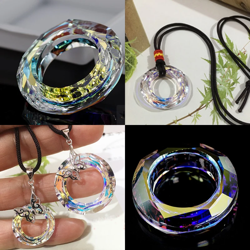 14/30 mm Kristallperlen, AB-Farbe, Glas, ringförmige Ringperlen für Schmuckherstellung, DIY-Schmuckperlen, Halsketten, Ohrringe, Zubehör – Detail 1