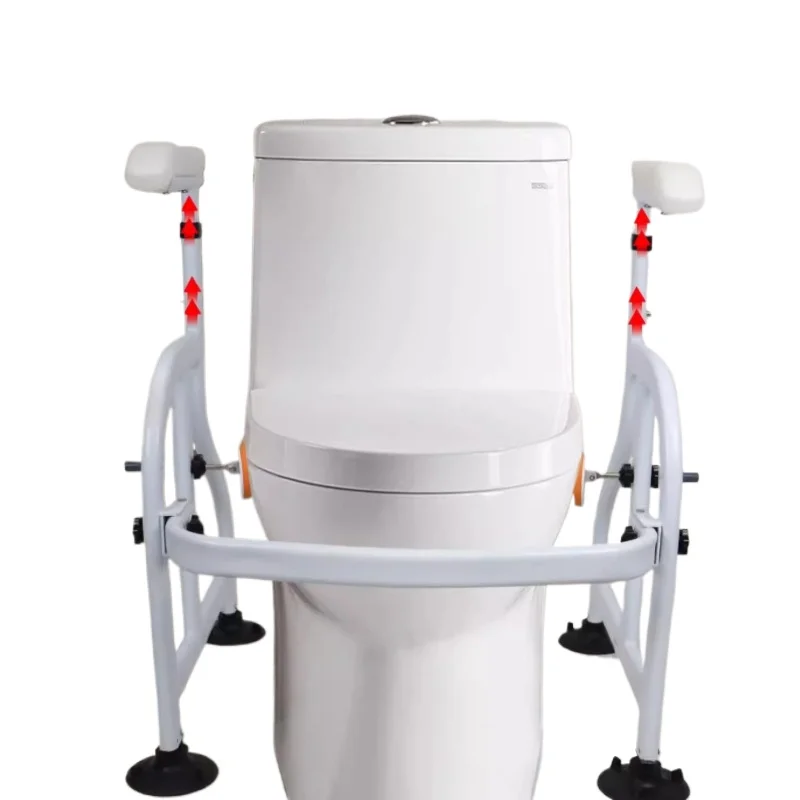 ‌ 조정 가능한 화장실 안전 레일 4 높이 ‌   330lbs 용량 노인을 위한 확장된 베이스를 갖춘 비드릴 설치 팁 방지 디자인