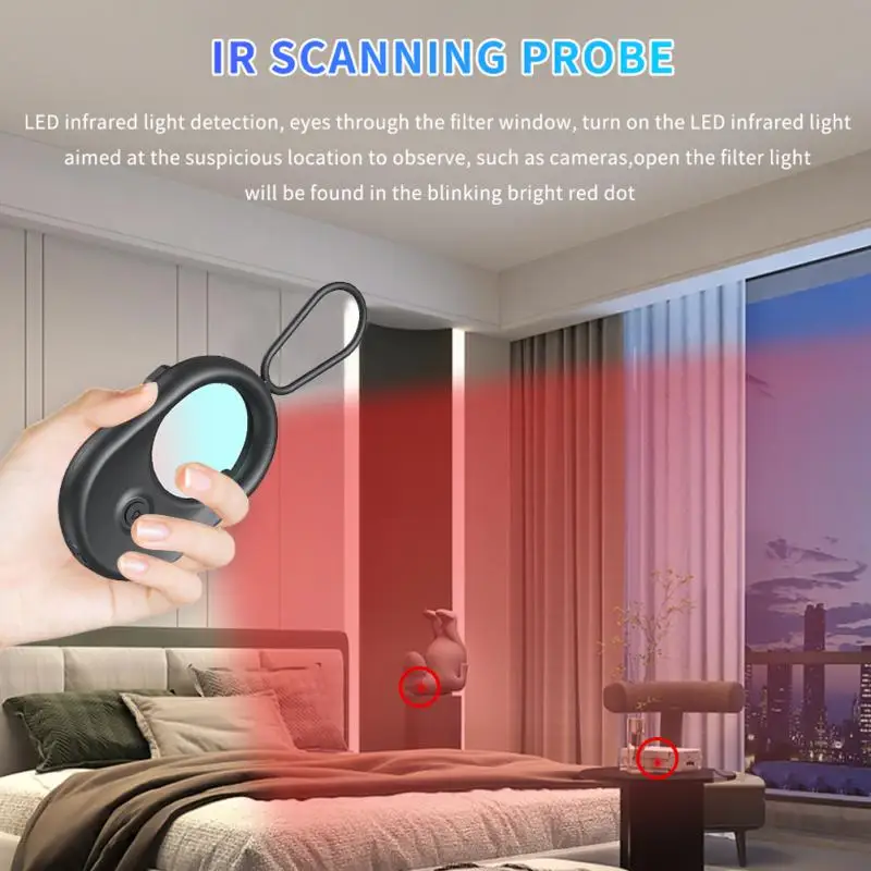 Wireless Camera Detectors Working Time Listening Devices Finder Electronic Sweeper for Travel Hotel Car for Office Bathroom