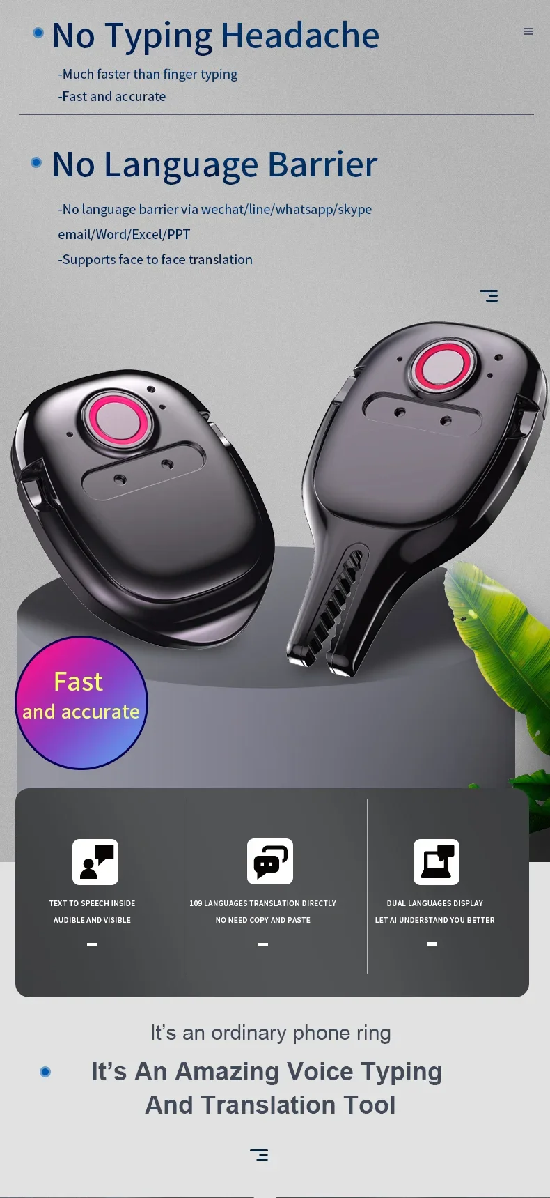 Dimdu Mini Portable Smart Translator Instant 109 Language Translater Voice Electronic Translator Device