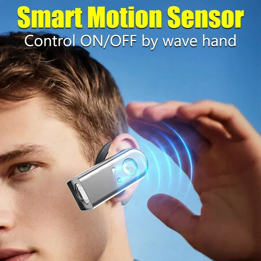 Induction LED Headlight Rechargeable Portable Earlight Magnetic Induction Headlamp Super Bright Outdoor Camping Fishing Ear Lamp