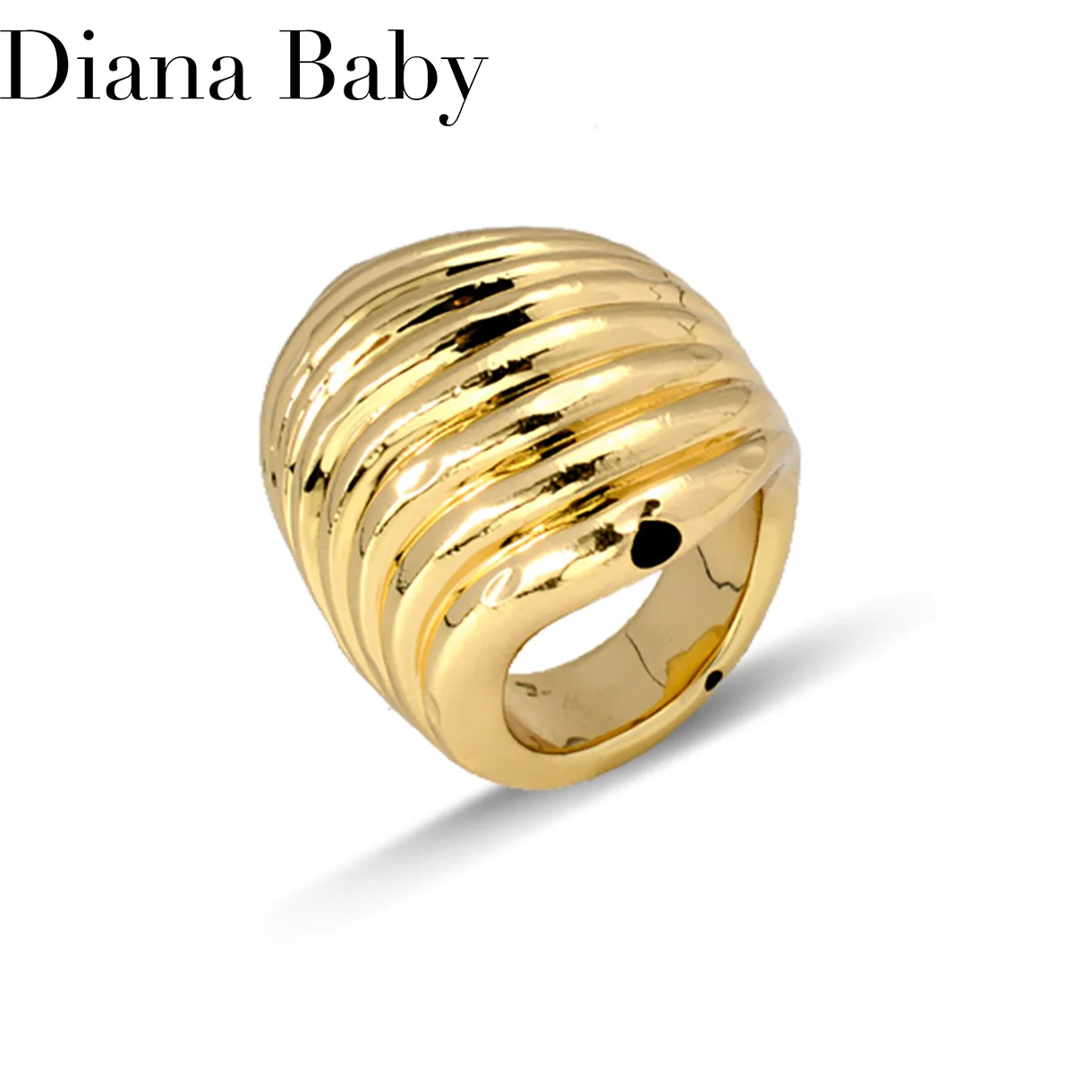 

African Chunky Gold Color Big Copper Rings 18K Gold Plated Hand Jewelry For Dubai Wedding Party Finger Ring 6/7/8/9/10