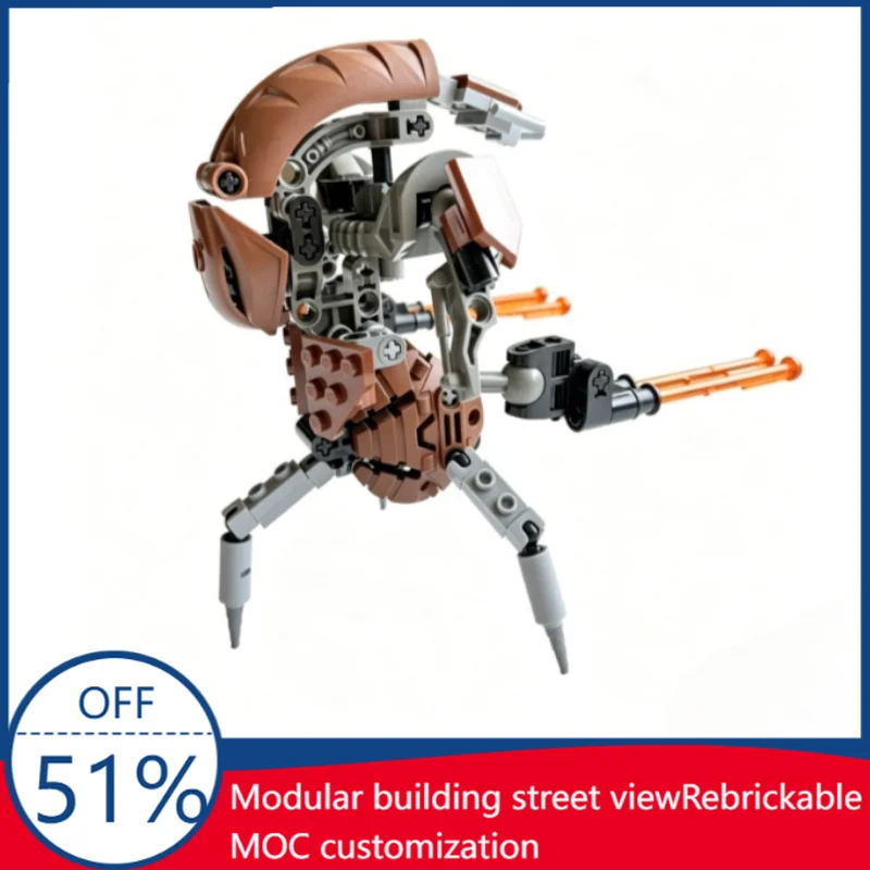 

111PCS Sci-Fi Destroyer Robot Droid MOC Building Blocks Model DIY Assembly Educational Toy Gift Kids And Sci-Fi Collectors Home