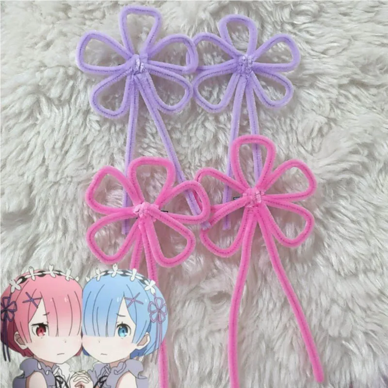 

Аниме Re Life in a different world from zero Ram Rem Косплей Головные уборы Цветочная заколка для волос Шпилька Ювелирные изделия Аксессуары для волос для девочек Опора