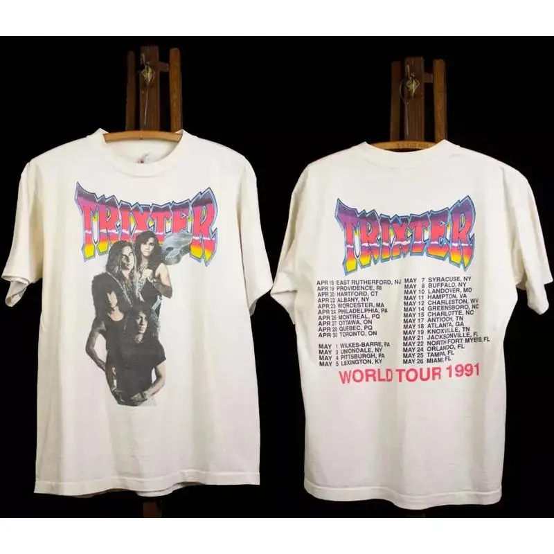 Vintage 1991 Trixter World Tour concierto camiseta blanca todas las tallas S 4XL