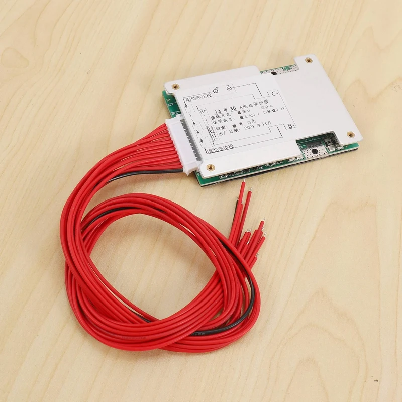 لوح ثنائي الفينيل متعدد الكلور بنظام BMS مع مبرد ميزان للدراجة الكهربائية ، لوحة حماية ، بطارية ليثيوم أيون ، 13S ، 48V ، 30A