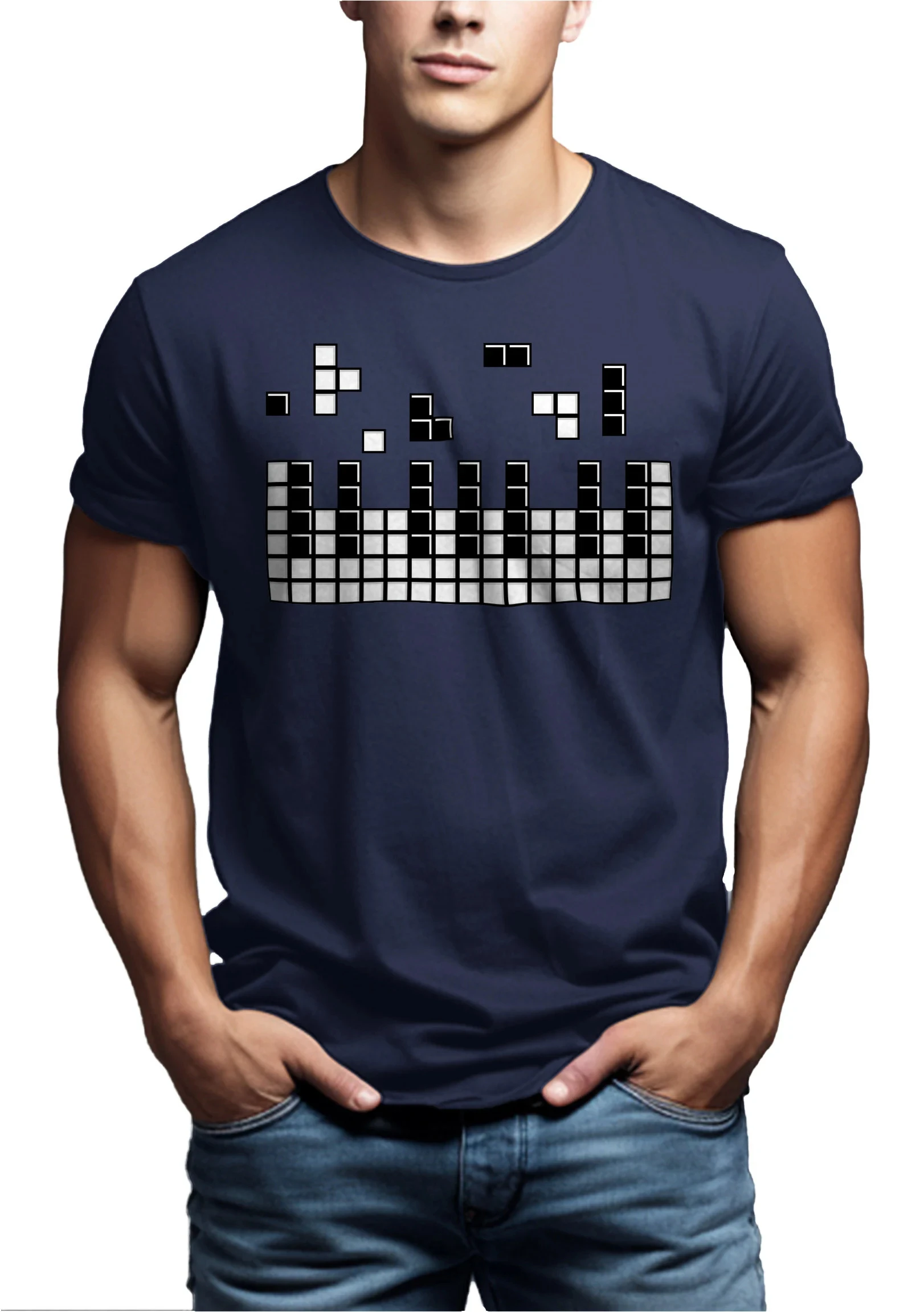 Camiseta para hombre con motivo de Piano para hombre, músico, Gamer, Nerd, ordenador, Gamer, amante de la música, profesor de música clásica
