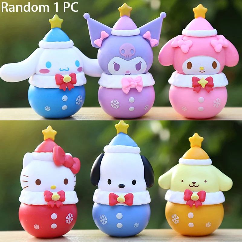 Kinder Speelgoed Model Verjaardagscadeau Sanrio Kawaii Groot Hoofd Pop Cinnamoroll Hello Kitty My Melodie Cake Decoratie Ornamenten