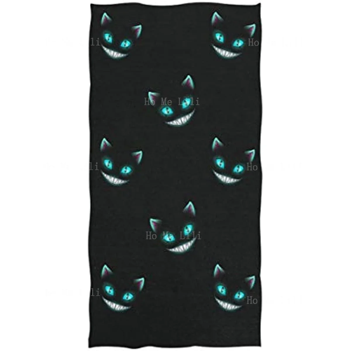 Fun And Cute Cheshire Cat Face Print Soft Large Hand Towel For Bathrooms Hotels Gyms And Kitchens