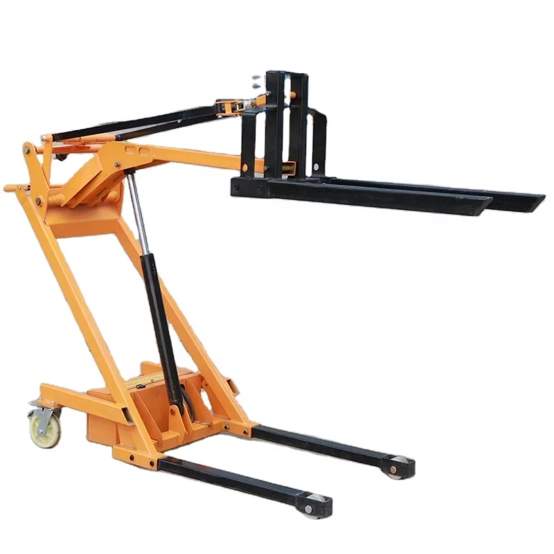 

New portable electric forklift with simple small crank arm hydraulic jacking, small space