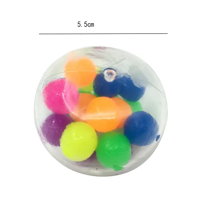 Fidget Toy Rainbow Anti-stress Fidget Sensory Toy 3pcs Soft Ball Colored Beads Autism Mood Squeeze Relief Healthy Vent Kids Toy