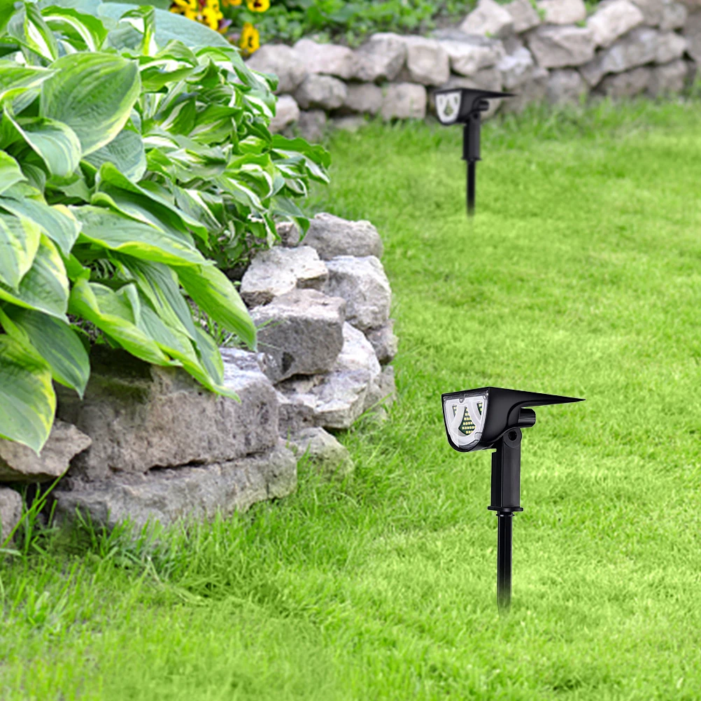 

Solar Lawn Light Black LED Solar Spotlight Outdoor Yard Garden Pathway Lighting Tool Waterproof Durability